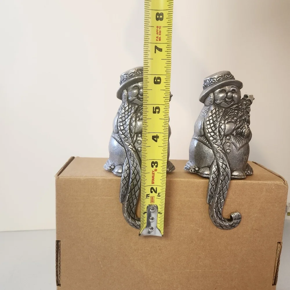 Carson Pewter Snowman Christmas Stocking Hanger Silver Tone Vintage Decor Frosty - Picture 5 of 5